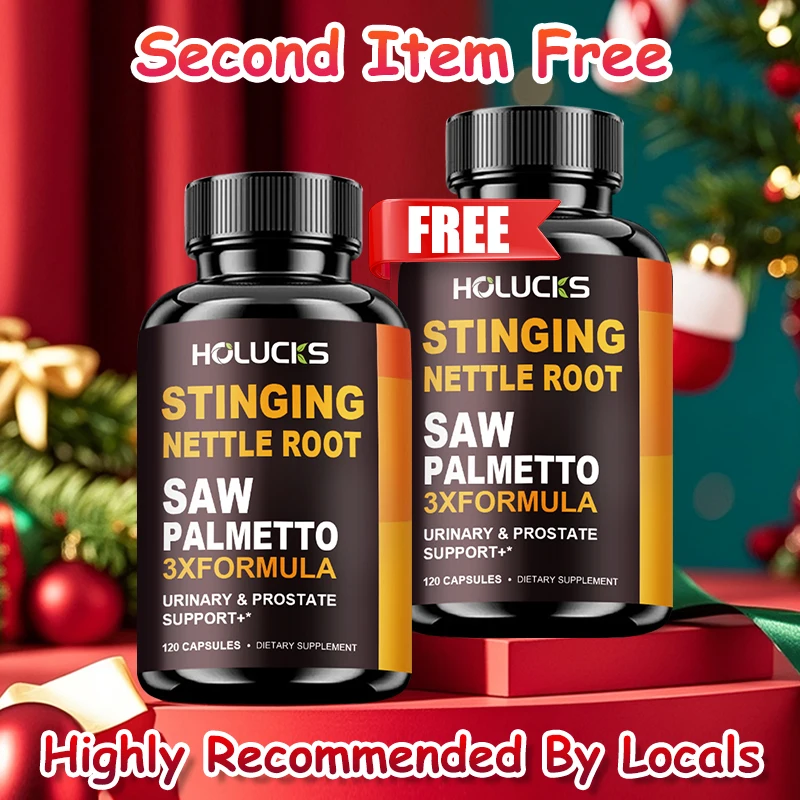 

HOLUCKS Saw Palmetto & Stinging Nettle Root Capsules, Support Healthy Prostate, Reduce Hair Loss & Boost Urinary Tract Health