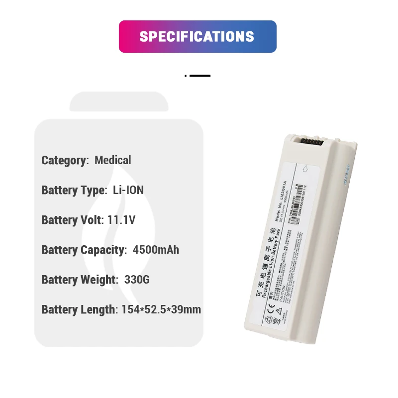 11.1V 4500mAh Li-ion Rechargeable LI23I001A 2108-20-65792 Med.ical Ultrasound Lithium Battery for M5 M5T M7 M7 Series