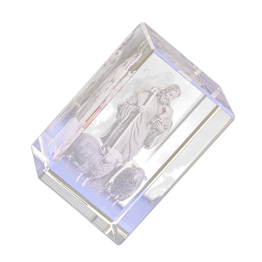 Jesus mit Gravur aus Glas, umweltfreundlich, geringer Energieverbrauch, perfekt für Schlafzimmer, Speisesaal, Geschenke, stilvoller Kristall-Jesus