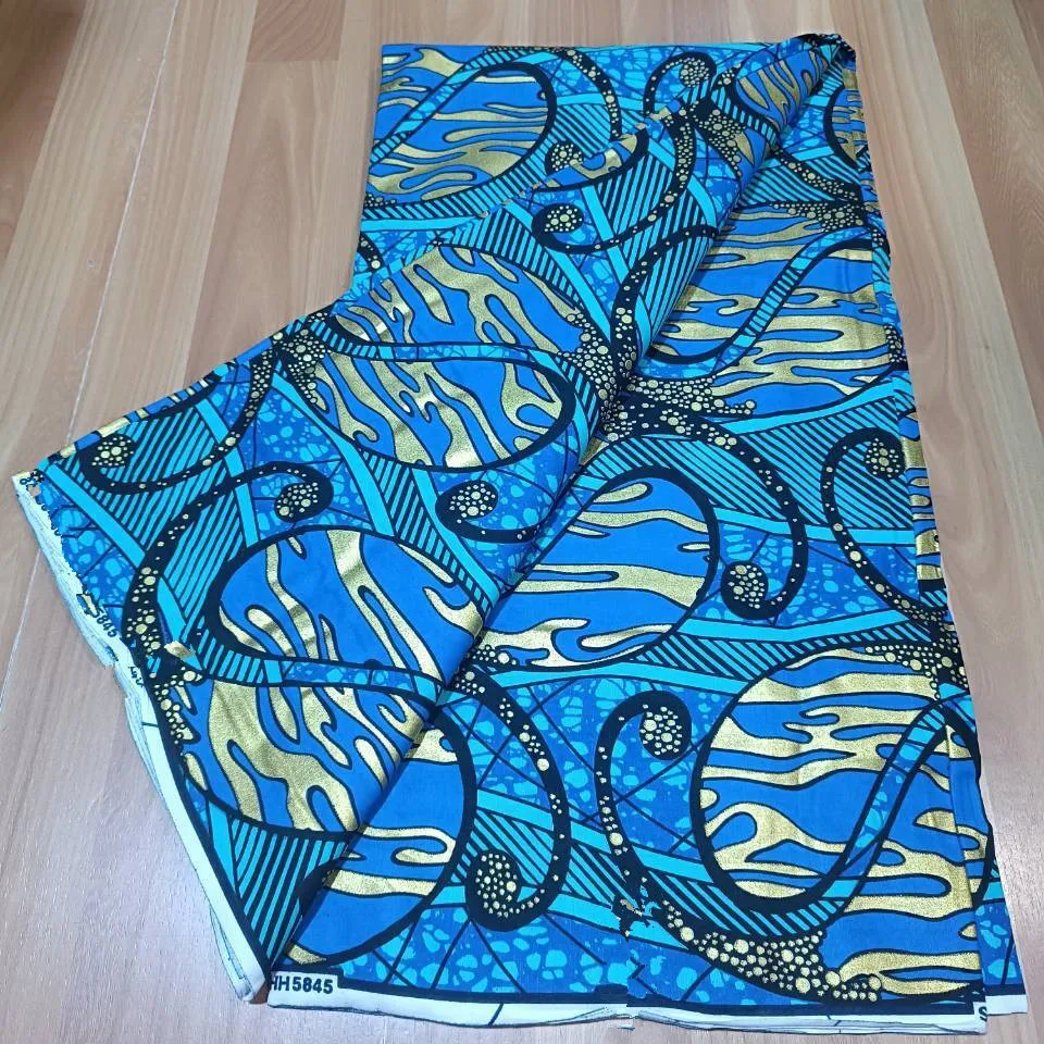 real fabric African wax high quality 100%cotton Ankara wax fabric for making dresses African style 6 yards