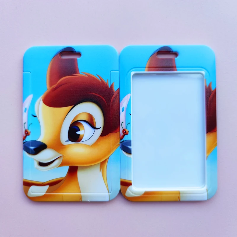 Disney Bambi Card Holder Lanyards Girls Neck Strap Credit Card Case Boys ID Badge Holder Credentials Retractable Clip for Women