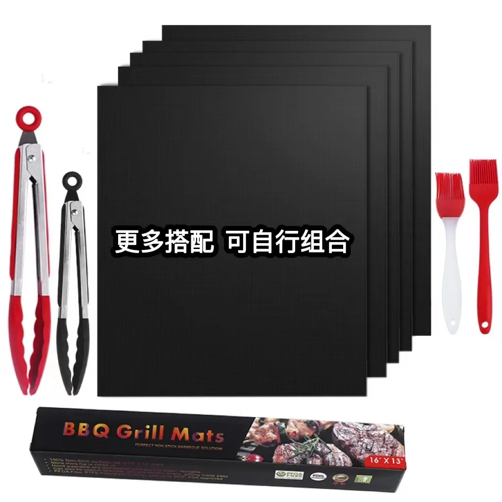 25 Pieces High Temperature Resistant Non-stick BBQ Barbecue Mat Glass Fiber Barbecue Mat Outdoor Barbecue Mat