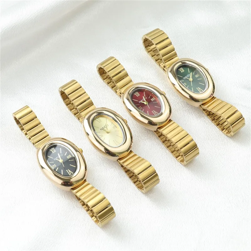 New Oval Beautiful Ladies Watches for Women Girl Simple Leather and Stainless Steel Strap Quartz Minimalist Wristwatches