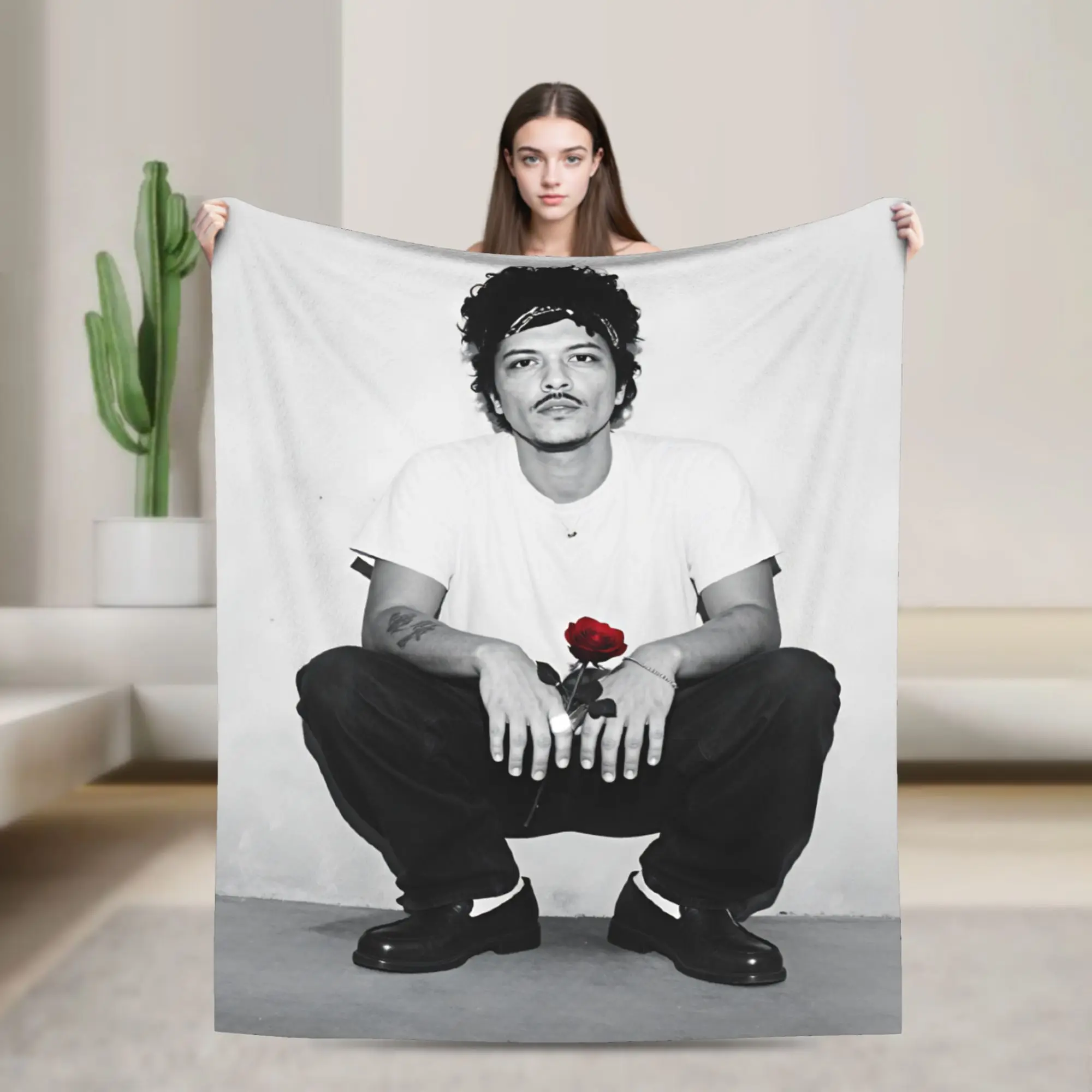 2026 Tour Bruno Mars American Blankets  Picnic Flannel Throw Blanket For Outdoor Warm Customized Quality Bedspread Gift Idea