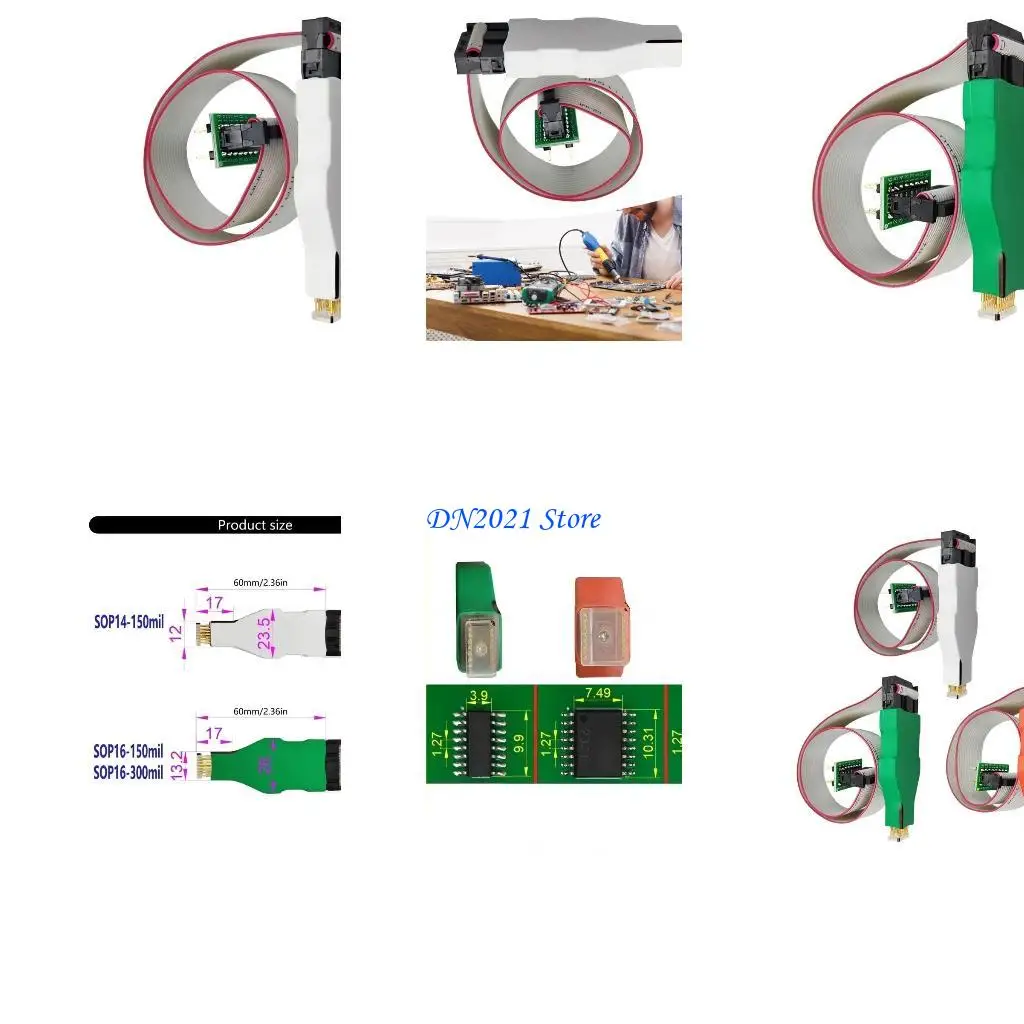 

F3KE 1pc Chip Download And Write Probe For SOP14 150mil/SOP16 150mil/SOP16 300mil Featuring High Sensitivity Spring Needle