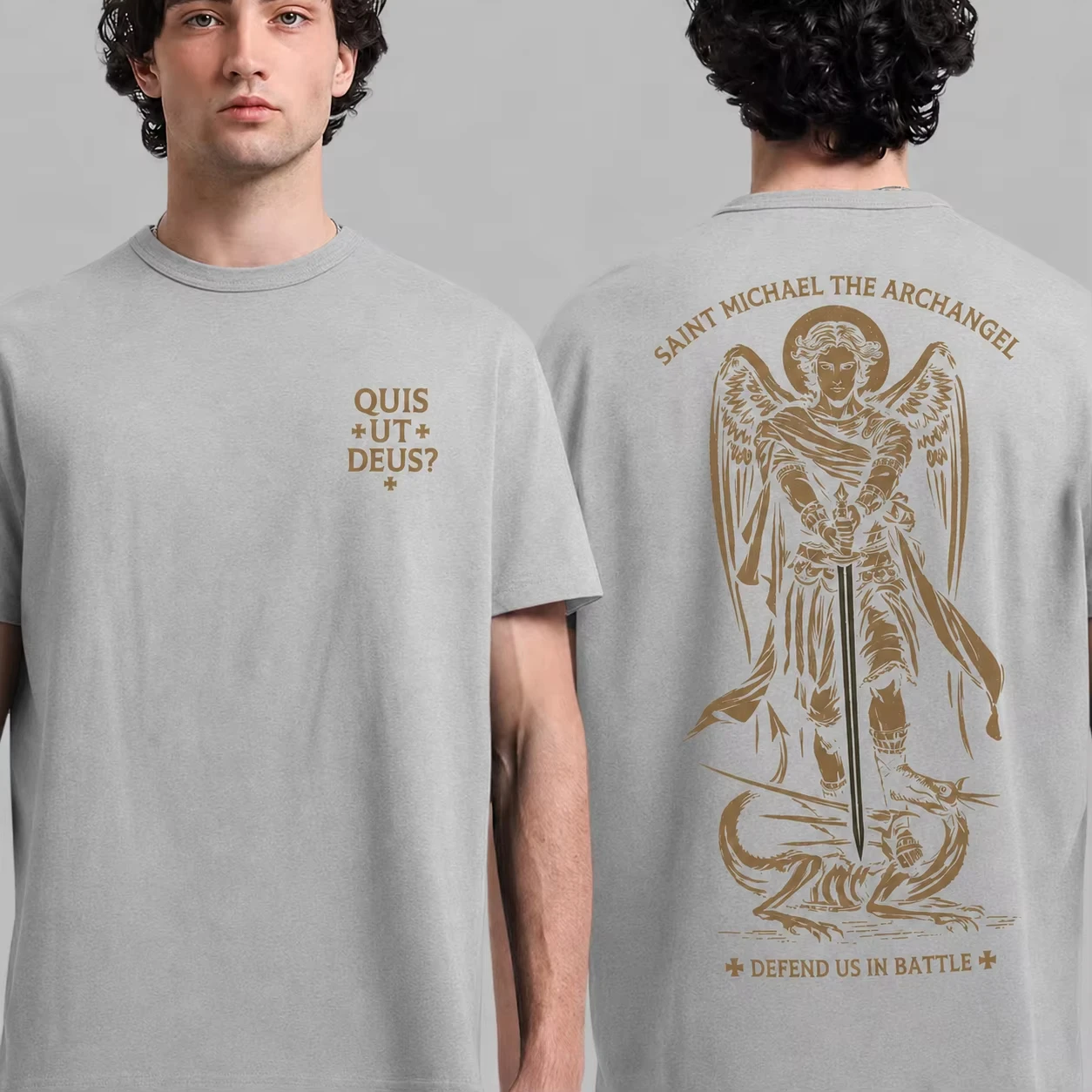 Saint Michael T-Shirt Unisex Herren Damen Baumwolle Grafikdruck Kurzarm Oversized Streetwear Locker Sommer Casual Bestseller – Detail 5