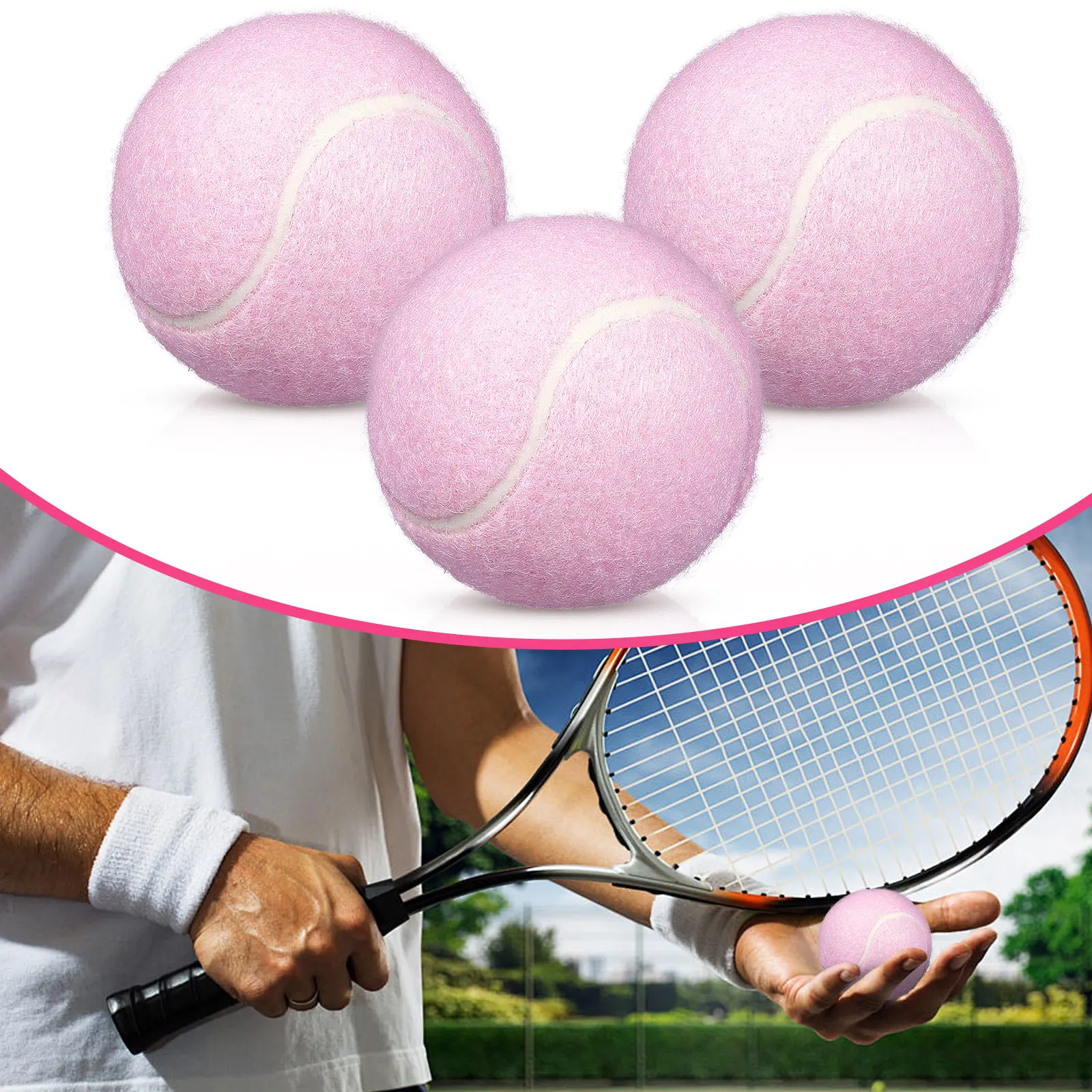 

6Pcs Pink Soft Elastic Tennis Balls Beginner Playground Training Balls Practice Youth Starter Tennis for Starter
