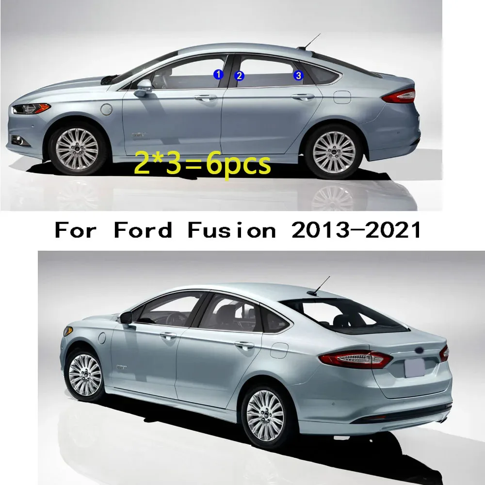 For Ford Fusion 2013 2014 2015-2021 Car PC Material Pillar Post Cover Door Trim Window Molding Decoration Sticker Plate