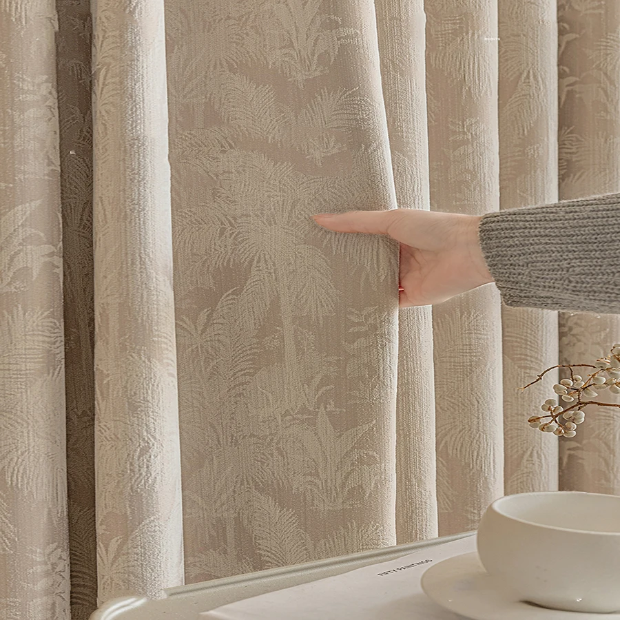 ضوء القهوة الكشمير الجاكار الغابات المطيرة نبات تعتيم ستائر غرفة النوم ، غرفة المعيشة الحرارية معزول غرفة سواد الستائر #2