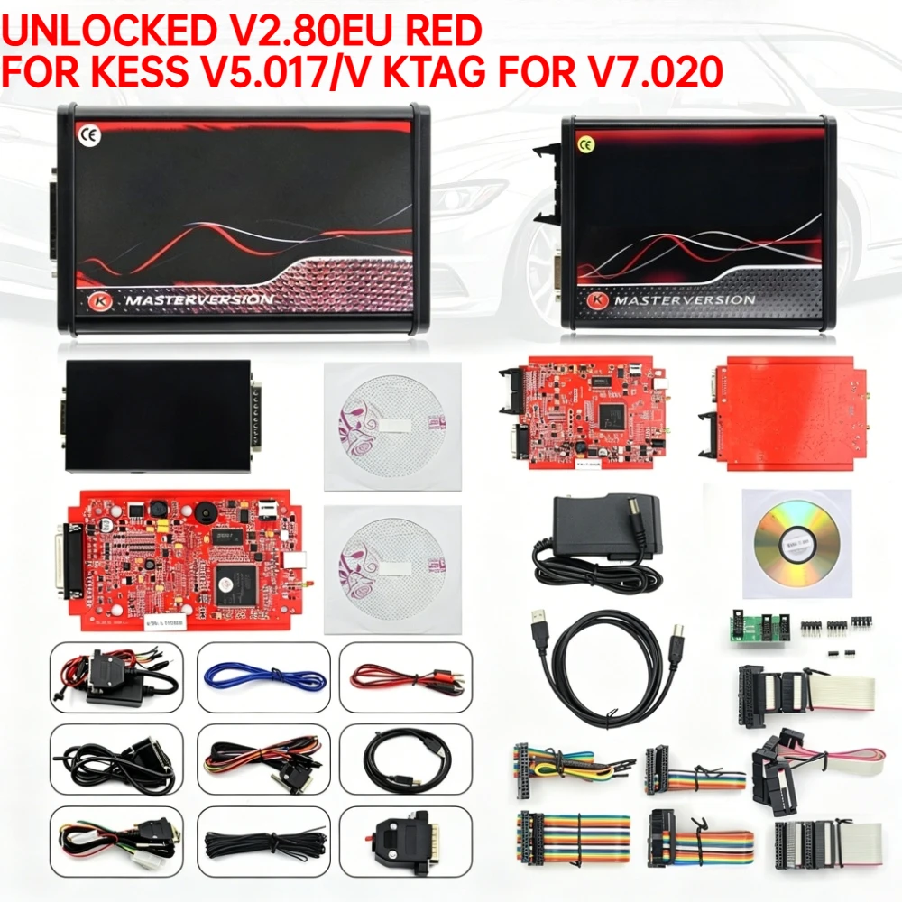 OBD2 ECU Chip Online KESS V5.017 2.80 EU Red KTAG V7.020 4LED v2.25 K-TAG 7.020 OBD2 Programmer Engine Diagnostic Reset Function