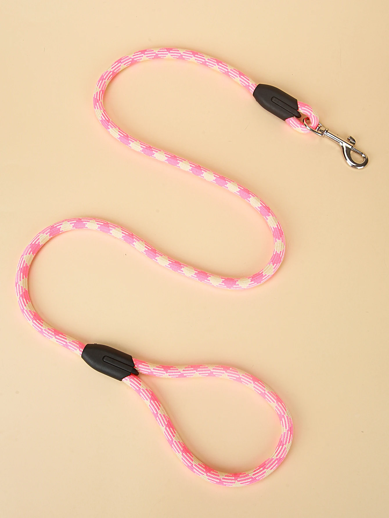 1pc Pink Round Rope Pet Dog And Cat Leash Leash Harness