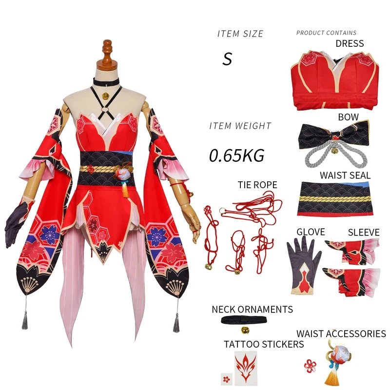 

ABC123Wipeout Game Character Halloween Cosplay Suit Colorful Dress with Ruffle and Bow Flower Fire Role Play Costume5,j'8.k/4\