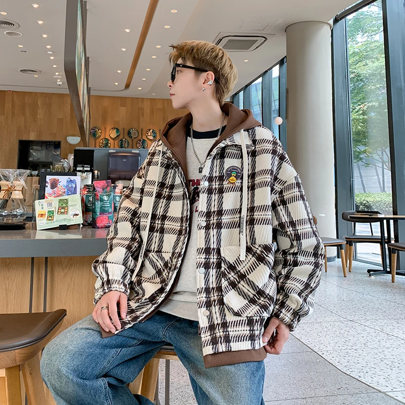 Новый весенне-осенний Новый Мужской винтажный Модный твидовый Стиль Трикотажный дизайн универсальные пальто популярная куртка для мужчин с Nood