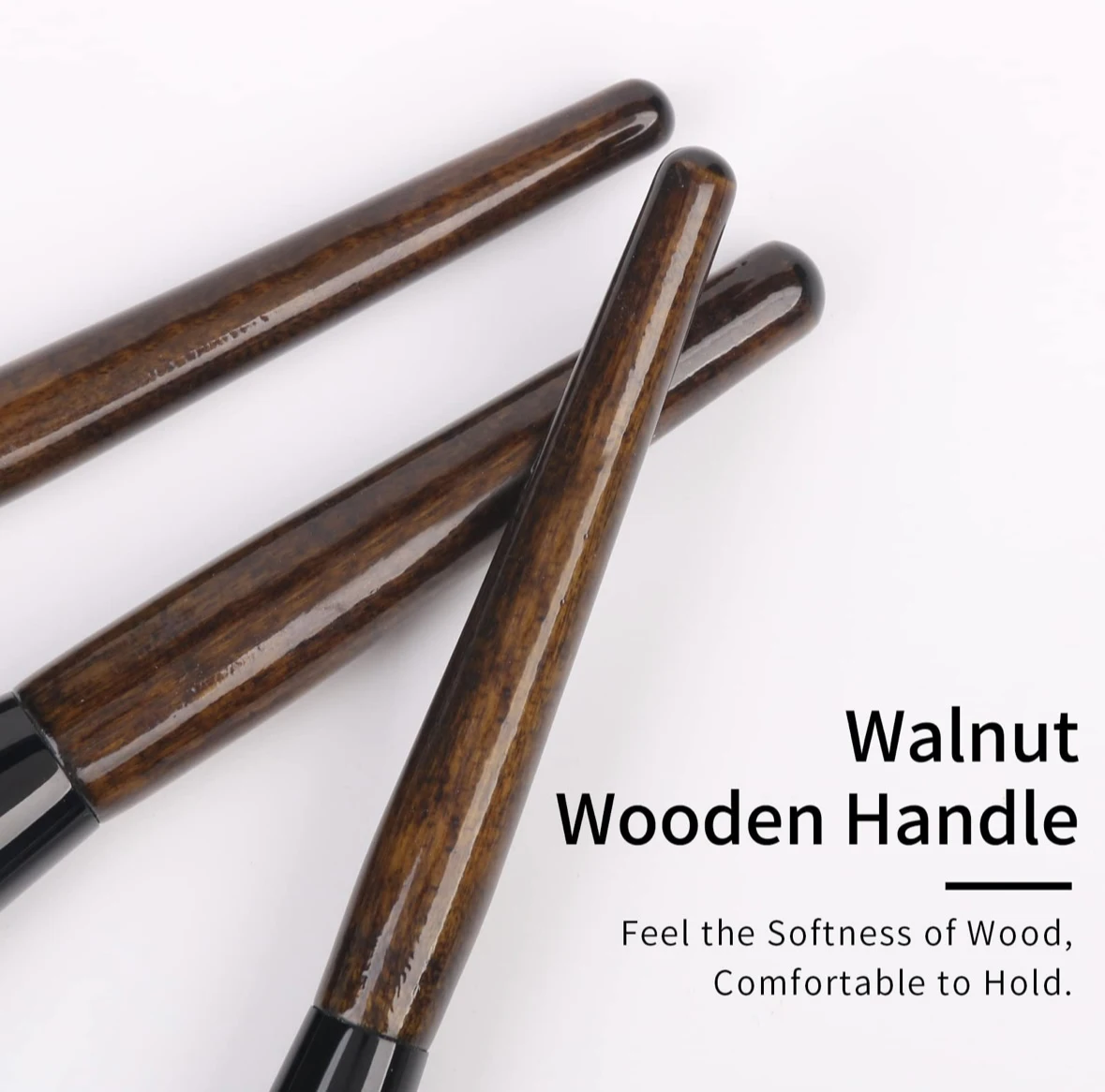 Custom 12 Pcs Make-up Brush Set with PU Bag Wooden Handle Luxury Brush Set