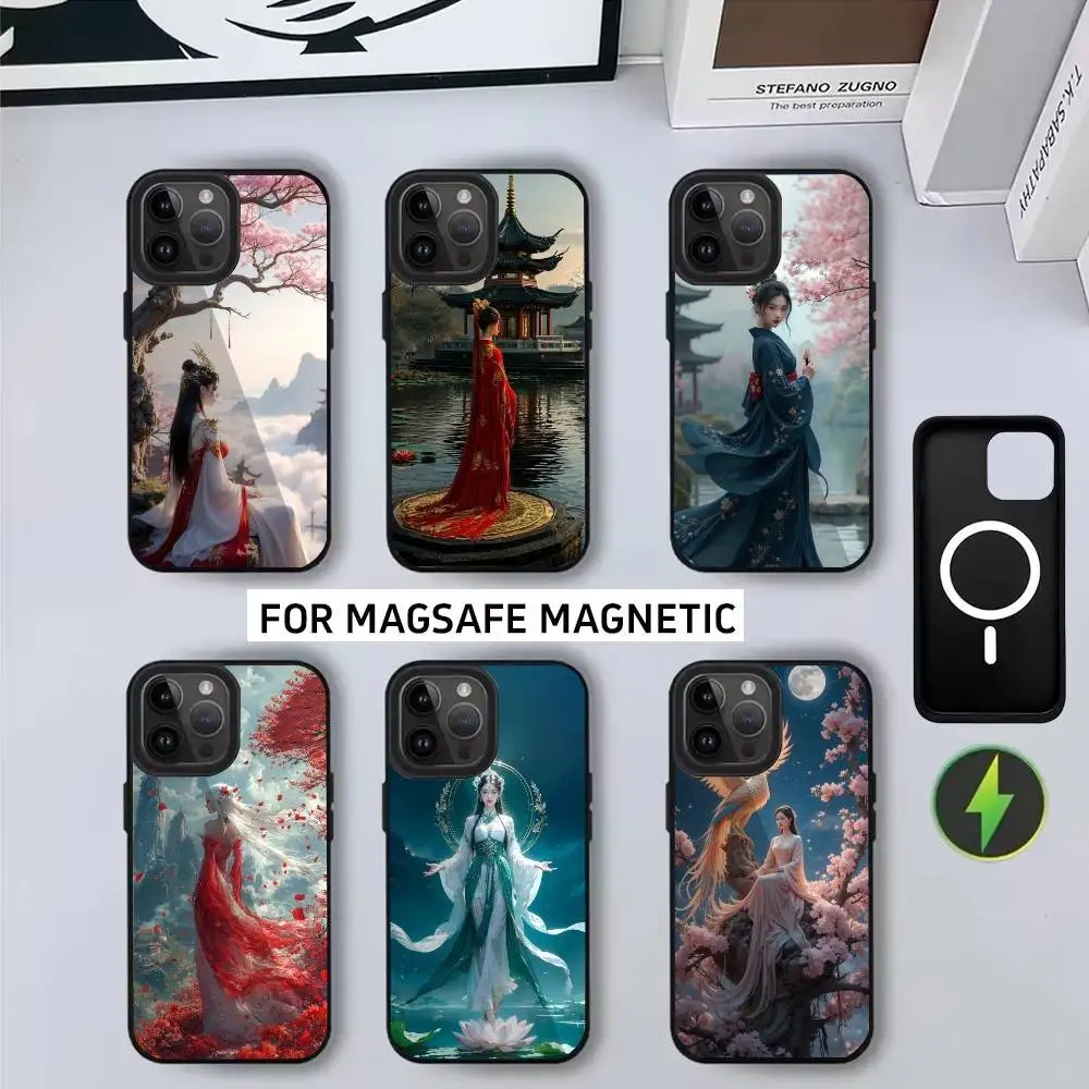 

A-Ancient S-Style beauty Phone Case For iPhone17,16,15,14,13,12,11 Plus,Pro Max Magnetic For Magsafe Wireless Charging
