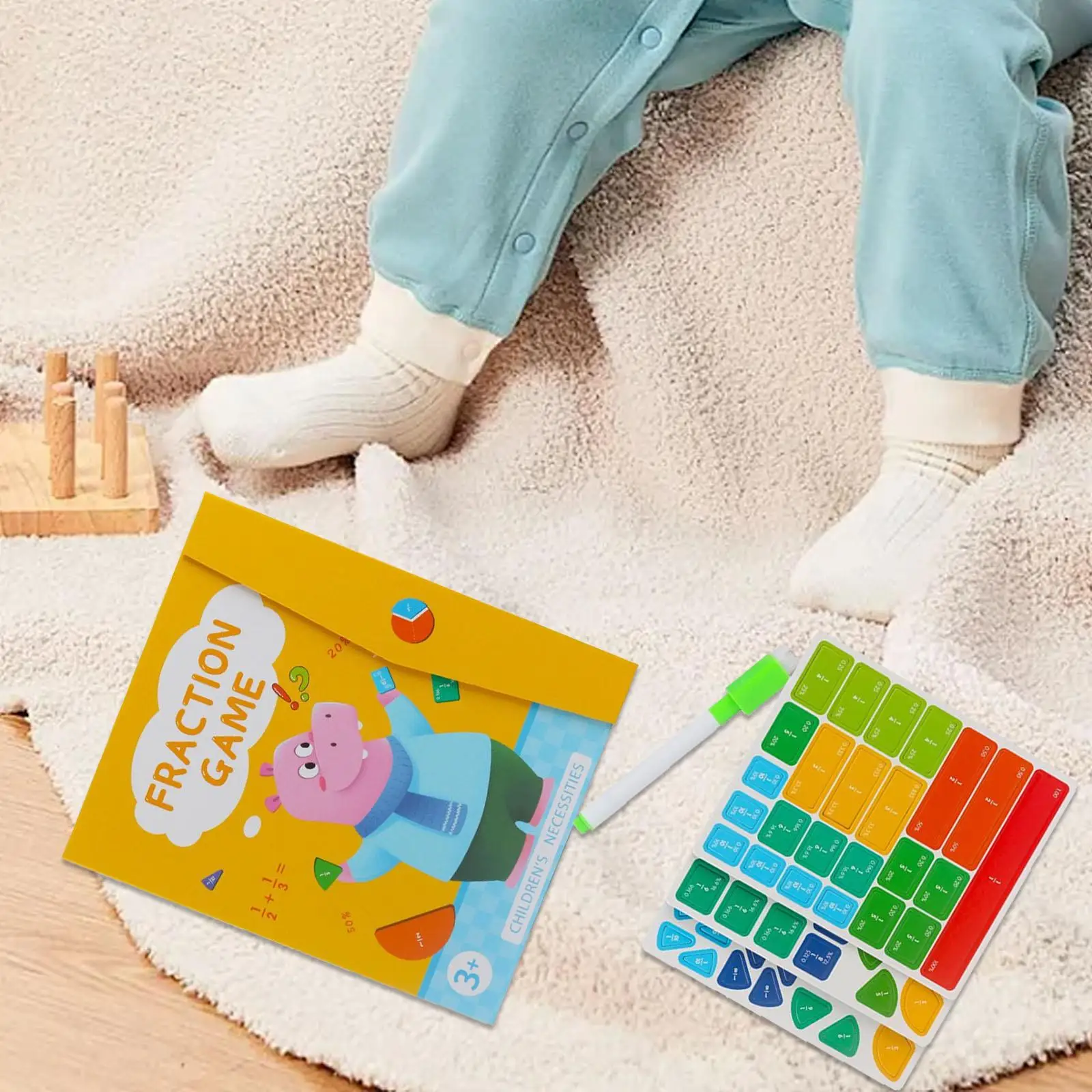 Magnetic Fraction Tiles Fraction Learning Math Toys for Coordination Sensory