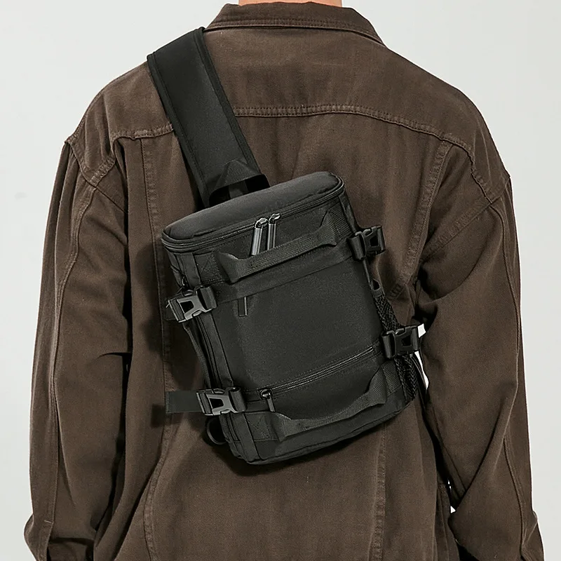 

Мужская сумка через плечо из ткани Оксфорд, нагрудная сумка большой вместимости, сумка на одно плечо для рабочей одежды, небольшой велосипедный рюкзак