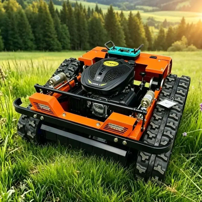 Tracked Lawn Mower Automatic Remote Control Lawn Prune Agriculture Weeding Robot CE High Efficiency Farm Use