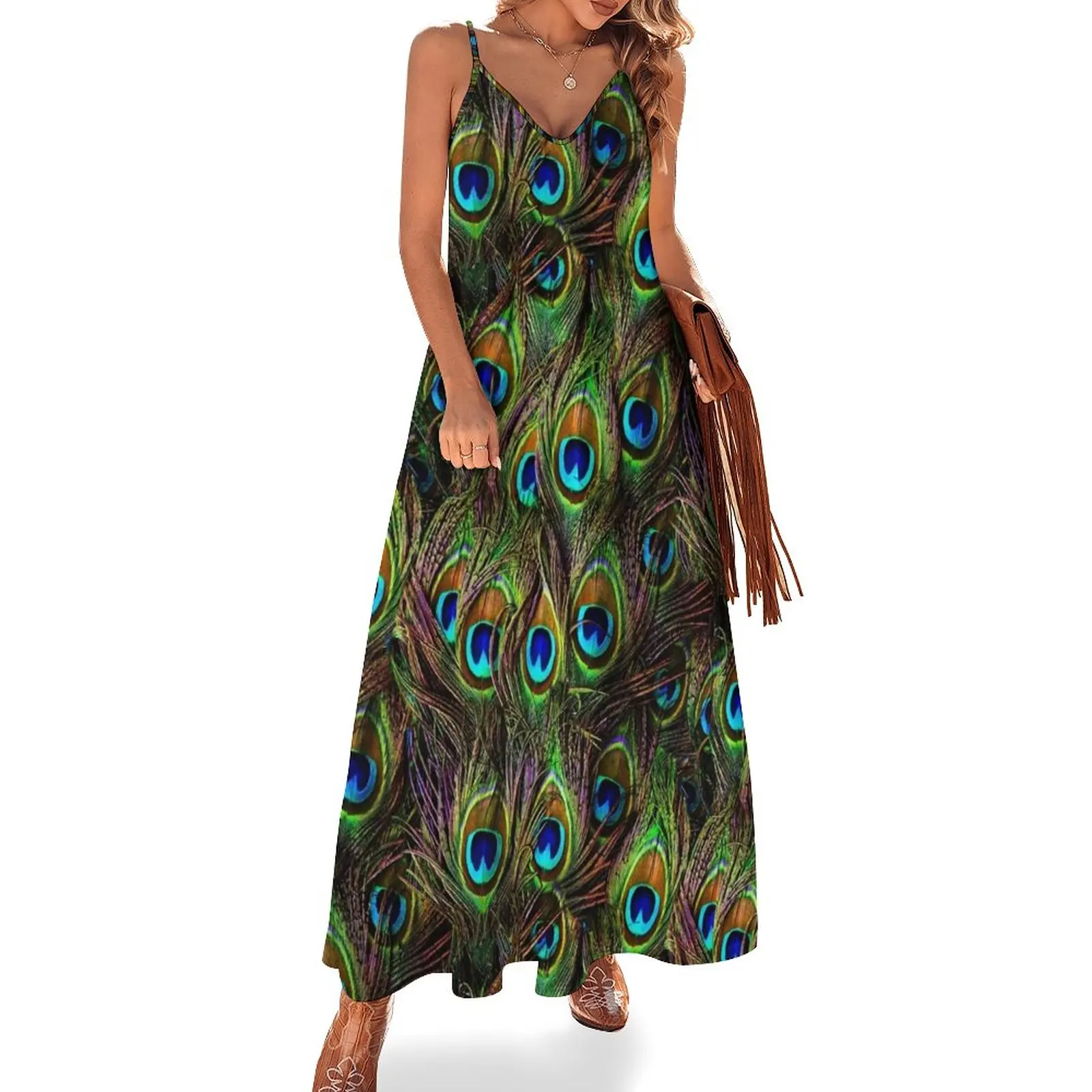 Peacock Feathers Invasion Sleeveless Dress dress summer 2023 women Woman's evening dress Casual dresses Summer dresses for women