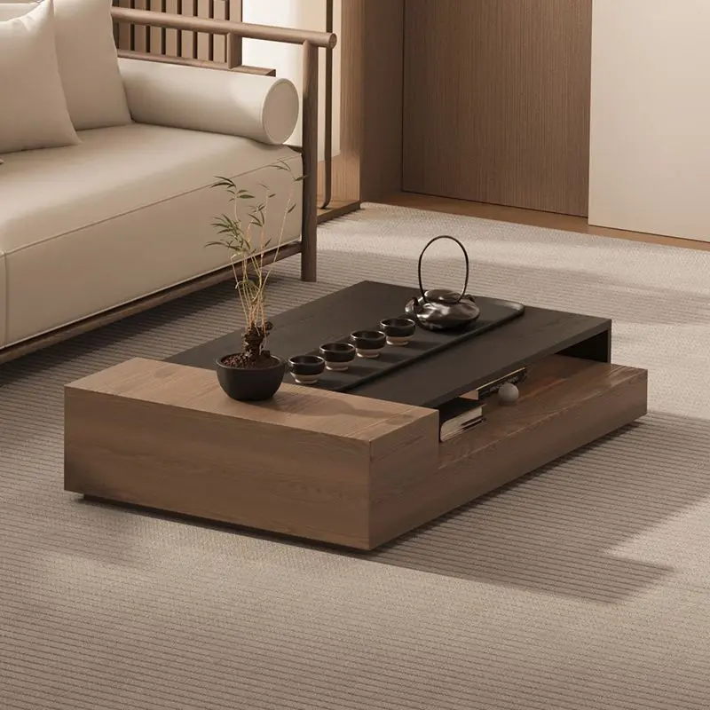 

North American black walnut coffee table small apartment Internet celebrity simple modern living room storage square