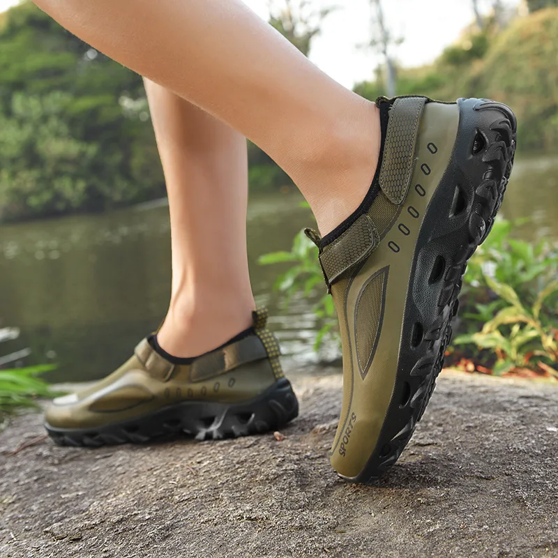 New Men's Barefoot Beach Sandals, Stream Tracing Shoes, Quick Drying, Breathable, Lightweight, Running, Anti Slip Climbing Shoes