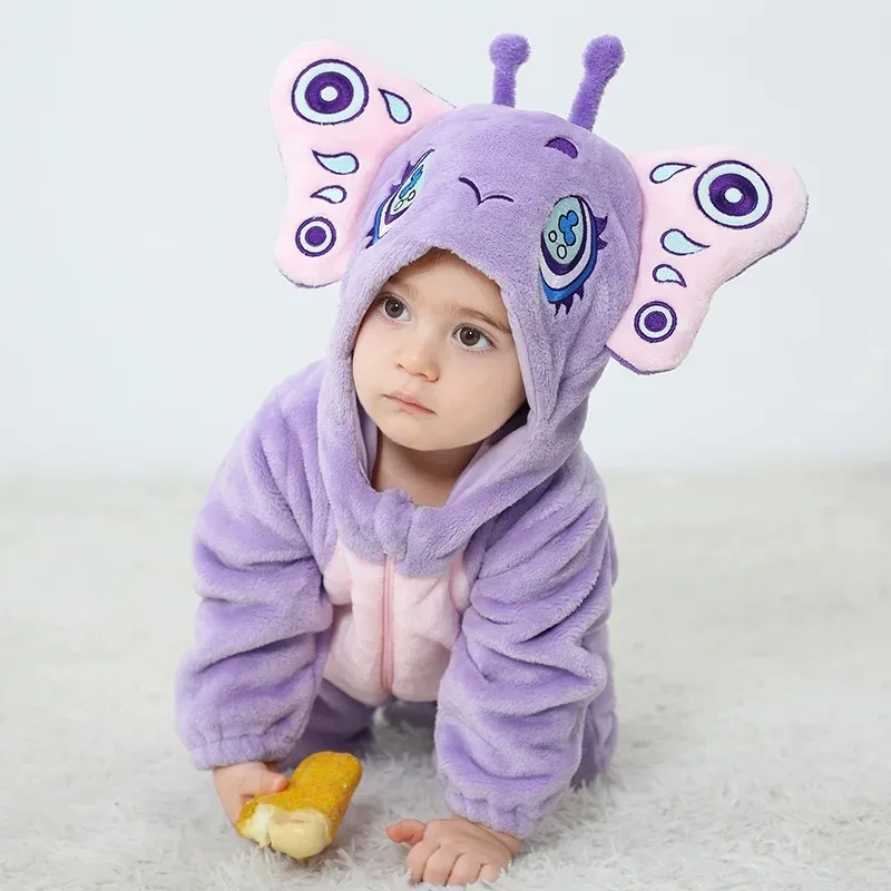 Halloween Costume Kigurumi Cute Bodysuit Pajamas Cartoon Butterfly Jumpsuit Clothes Infant Boy Overall Rompers for Baby Girl