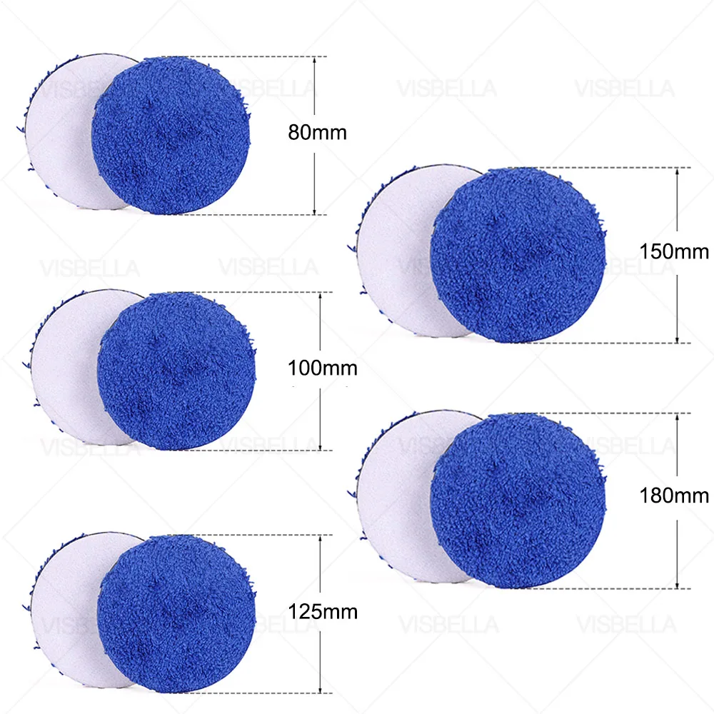 Car Polishing Pad 3/4/5/6/7Inch Microfiber Polishing Pad Removing Wax Buffer Disc Car Cleaning Wash Kit for Polisher Drill