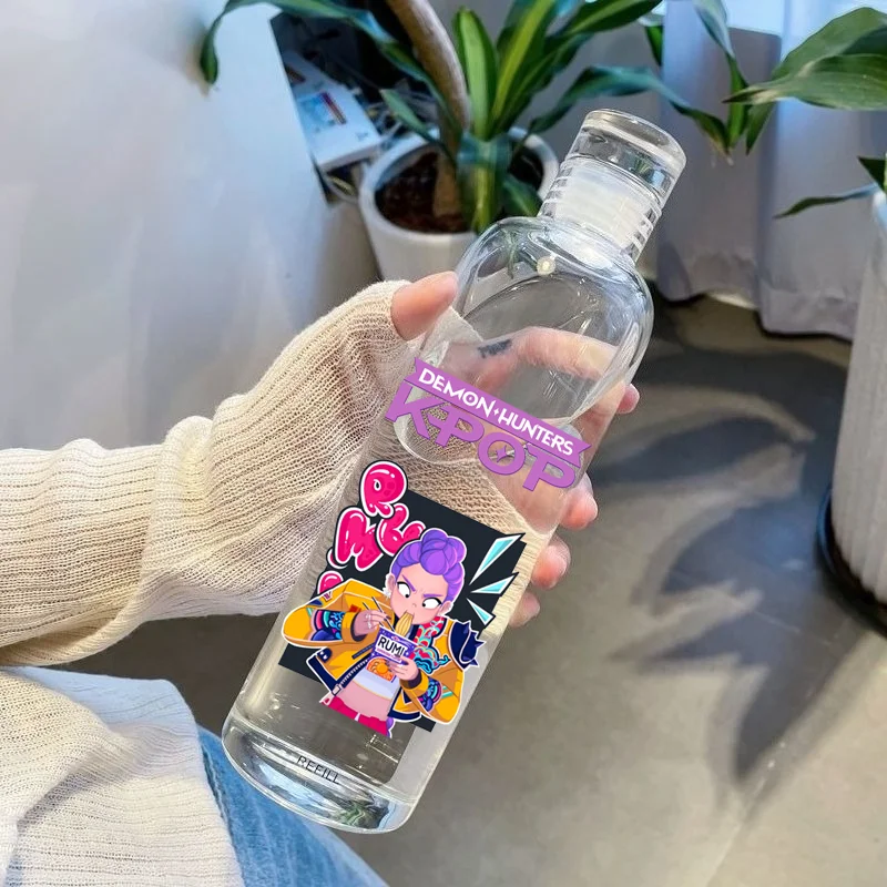 500 مللي K-Pop شيطان الصيادين كوب ماء الكرتون البلاستيك الشفاف زجاجة مياه رياضية المحمولة السفر في الهواء الطلق أدوات الشرب الهدايا #5