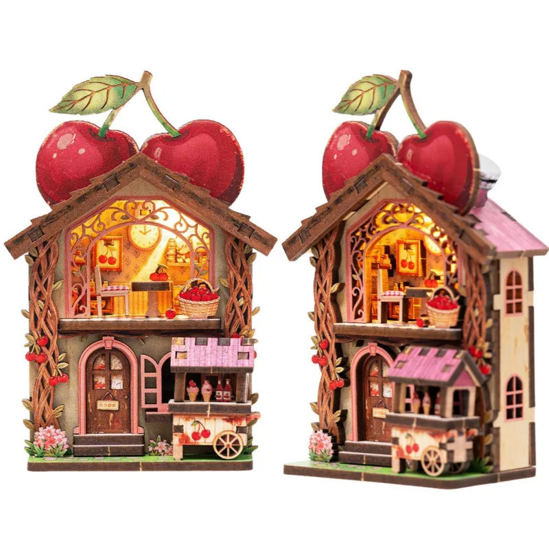 

DIY Miniature House Decor Fridge Magnet Wooden Dollhouse Building Kit Creative Micro Scene Puzzle DIY Home Decoration Gift New