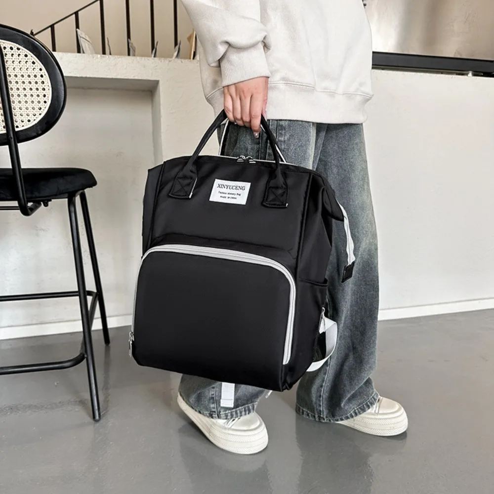 

Multifunctional Mommy Backpack Oxford Cloth Large Capacity Baby Diaper Bag Anti Splash Water Solid Color Mommy Shoulder Bag