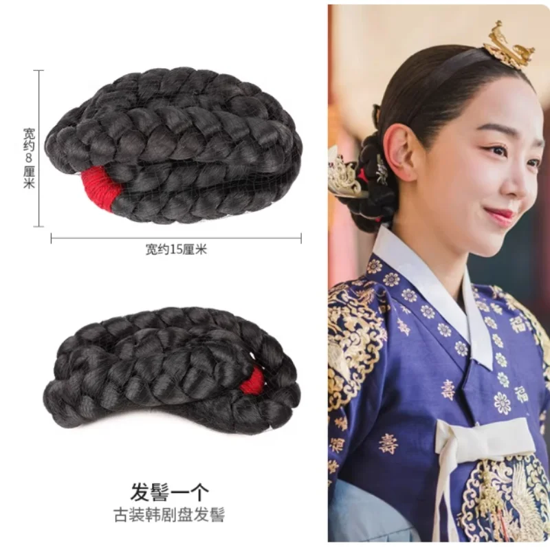 

Ancient Wig South Korea Fried Dough Twists Braid Coiled Hair Women's Hair Style Bun