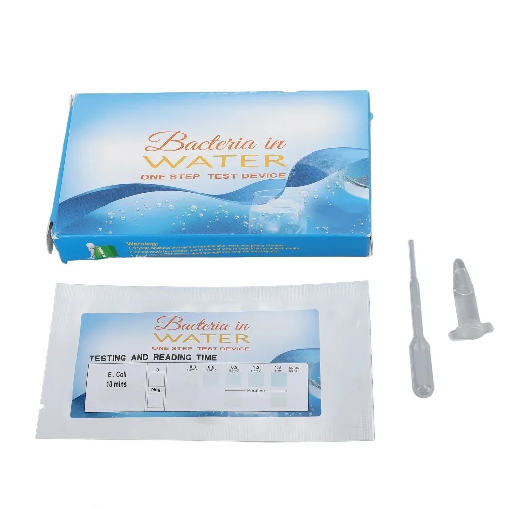 Portable E Coli Water Testing Kit E Coli Test Paper Easy Detection Escherichia Coli Test Strips with Dropper for Water