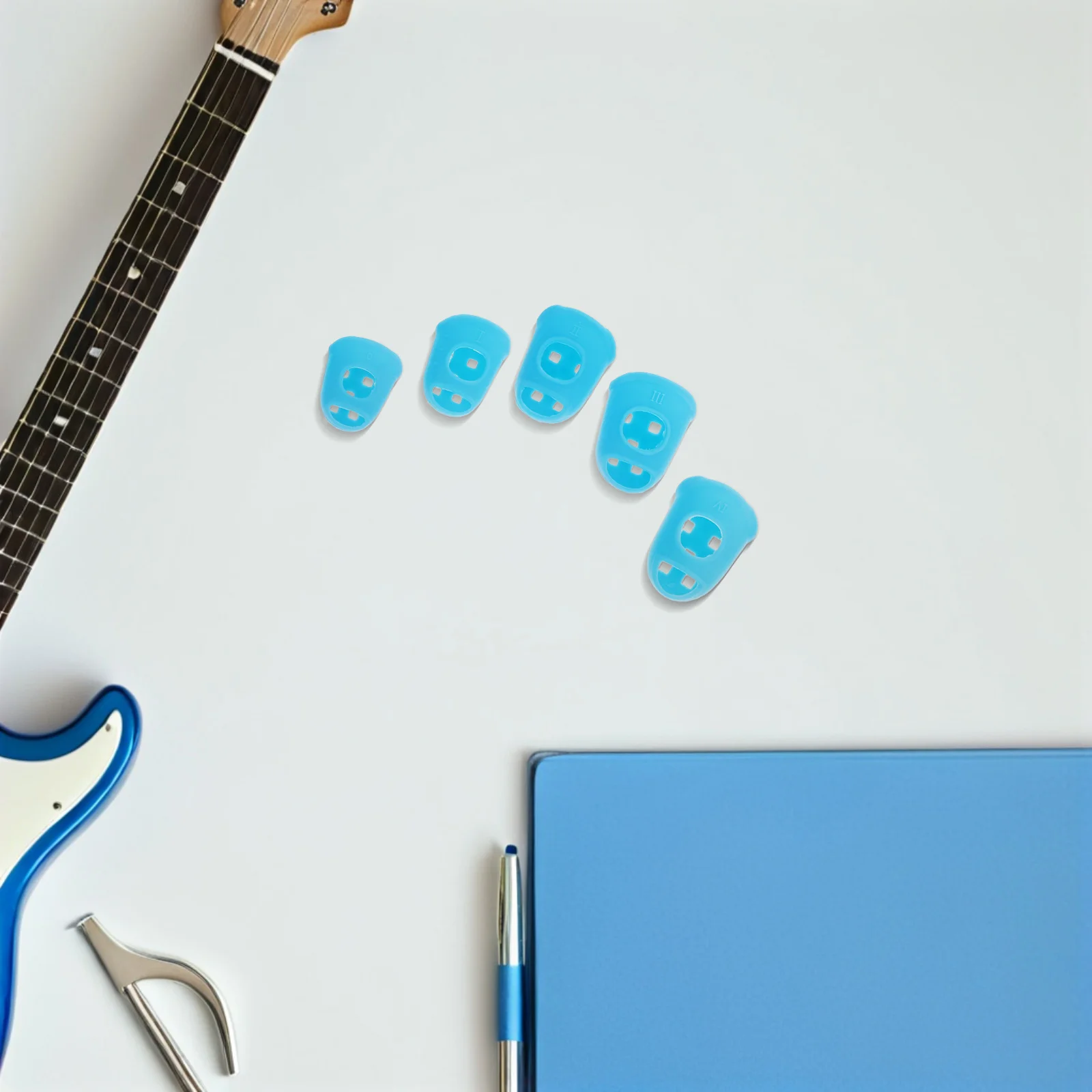 

20 Pcs Guitar Finger Caps Cots Cover Acoustic Attack Picks Silicone Protectors Fingertip Covers Thimble