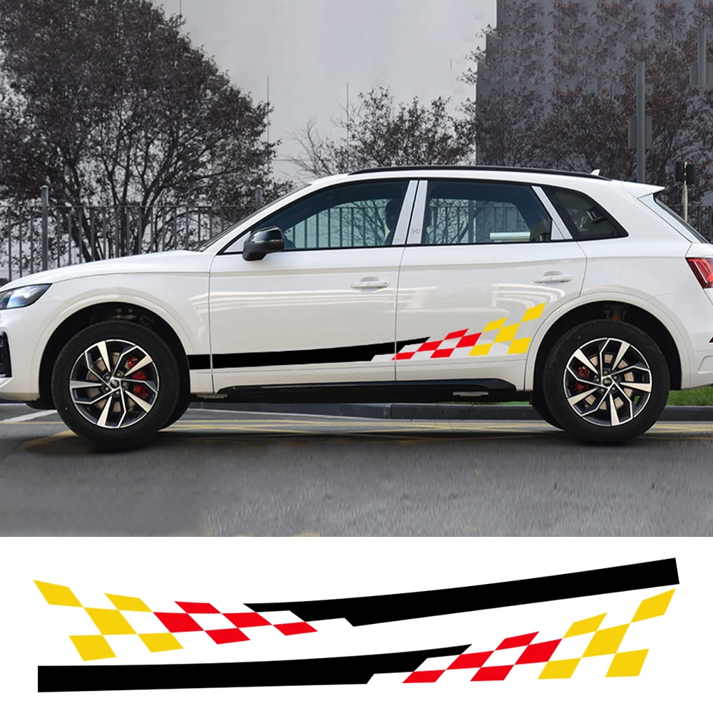 

Для Audi Q5 FY B9 8R B8 SQ5 80A 2018 2019 2010 Автомобильная виниловая наклейка на боковую дверь Гоночные полосы Графика Авто внешние аксессуары