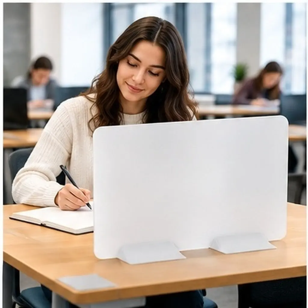 Acrylic Portable Desk Divider Privacy Panel Freestanding Desktop Partition Office Tabletop Use Workspace Screen