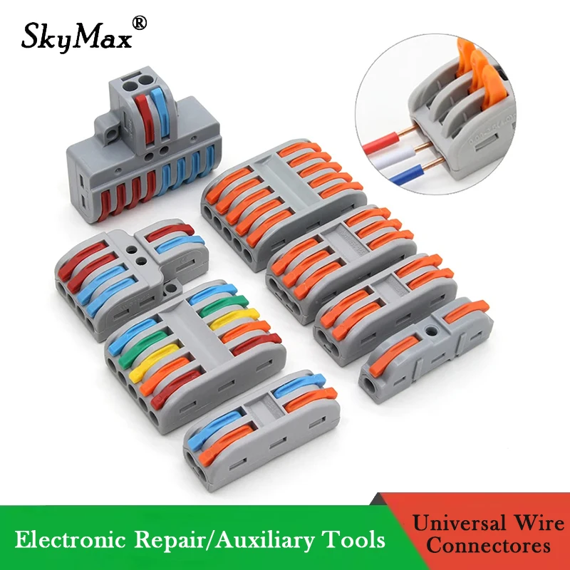 

Quick Wire Connectors Universal Compact Splicing Wiring Cable Connection 0.08-4.0mm2 Push-in Conductor Terminal