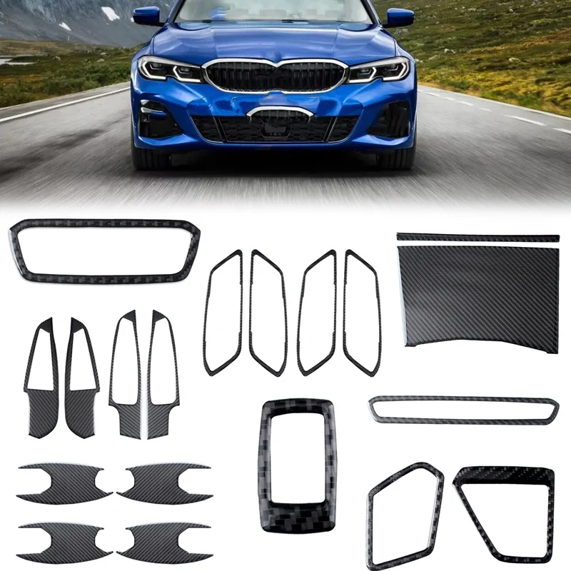 

For BMW New 3 Series G20/G28 2019-2020 Carbon Fiber Exterior Door Handle Handle Door Bowl Cover Decorative Side Cover Frame Stic