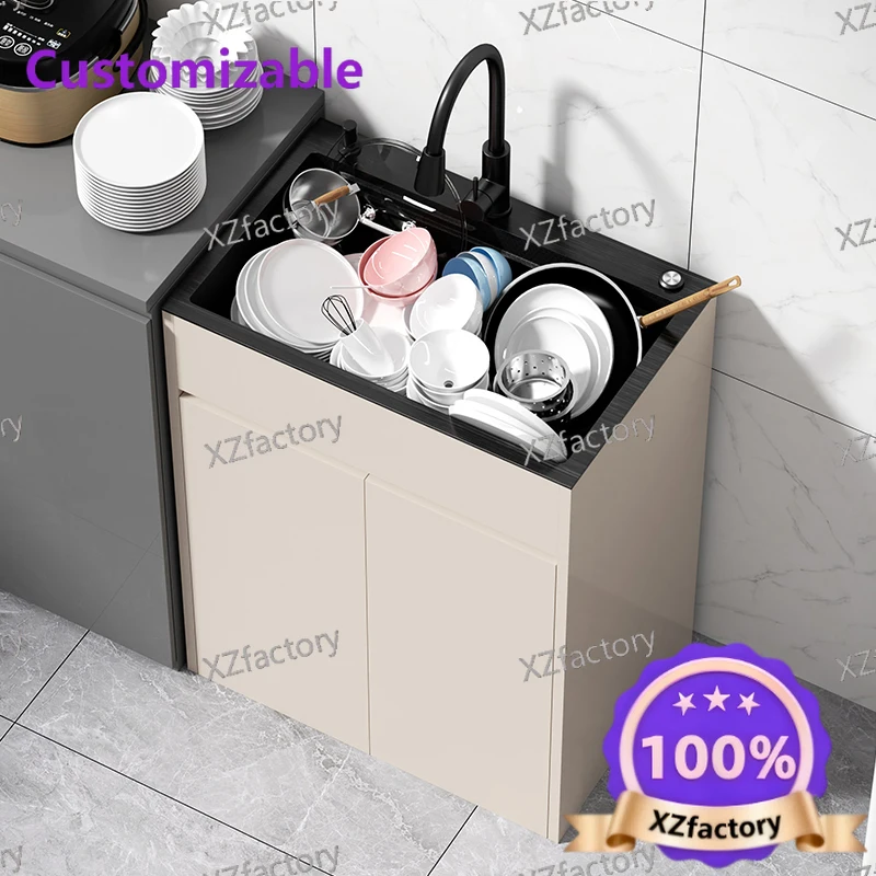 

Factory Direct 2026 Top RatedKitchen Stainless steel sink Vegetable basin Integrated cabinet Sink dishbasin with bracket Floor-t