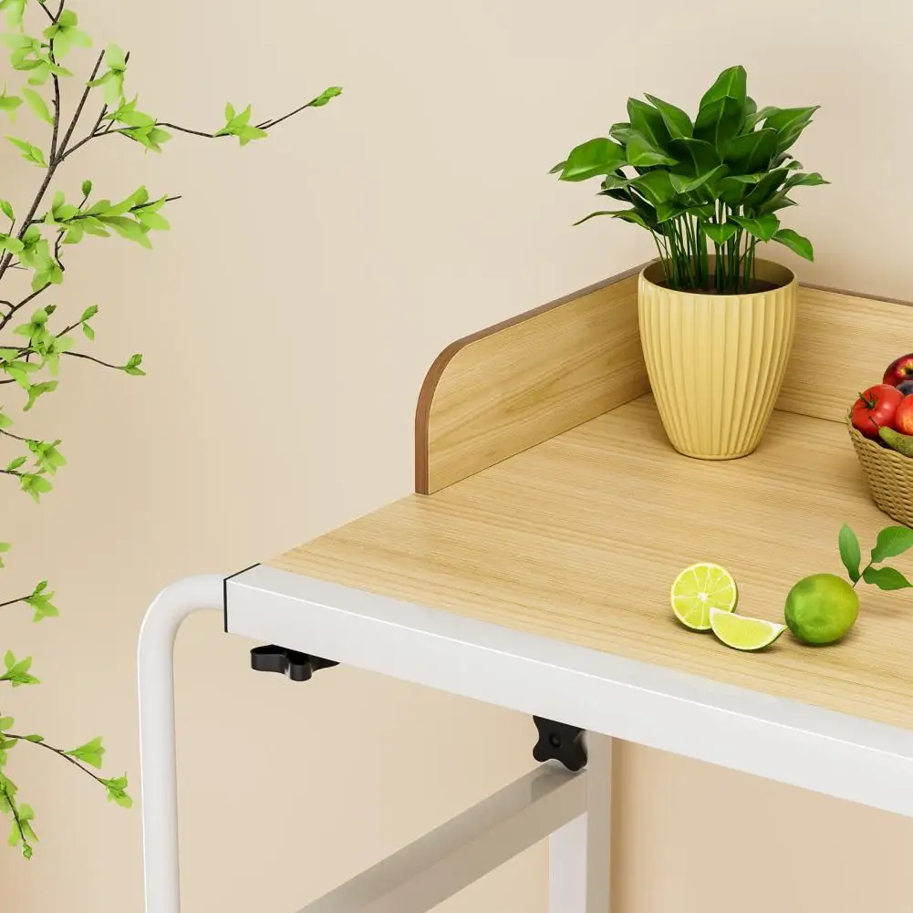 120x40CM Height Adjustable Overbed Table With Wheels Rolling Over-the-Bed Laptop Desk With Raised Baffle Home Workstation Table