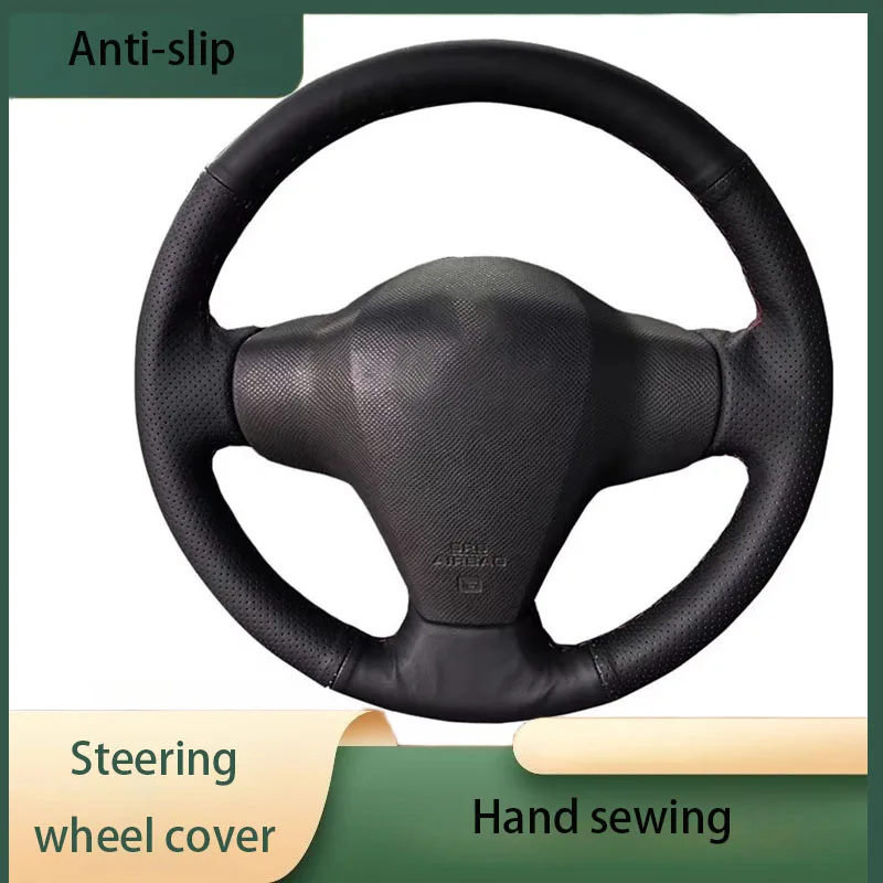 Custom Car Steering Wheel Cover Black Microfiber Leather For Toyota RAV4 2006-2012 Vios 2008-2013 Hand-stitched Auto Interior