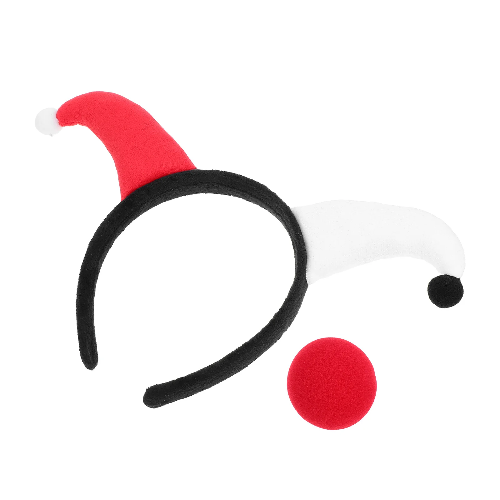 

2pcs Halloween Headwear: Black White Red Mini Clown Hat Lightweight Party Dress Up Cosplay Accessory Festive Atmosphere Decor