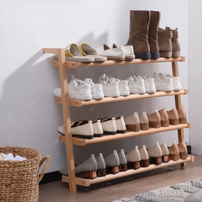 

Japanese Solid Wood Shoe Rack Multi-layer Shoe Organizer for Hallway Simple Modern Design for Efficient Space-Saving Storage