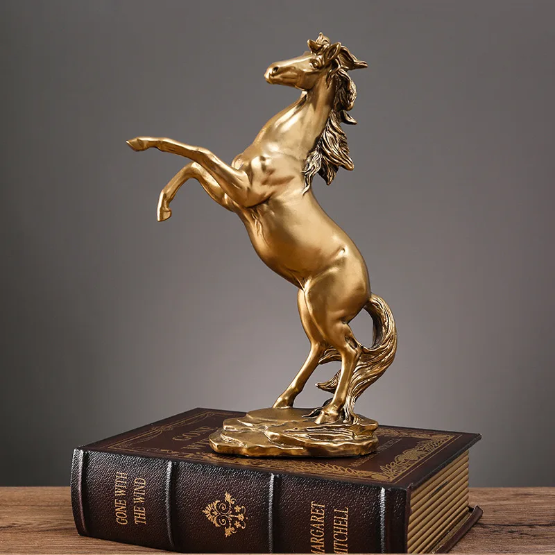 Creative Gold Silver Black Horse Resin Sculpture, Horse Model Home Decor Animal Decoration Living Room Office Craft Decoration