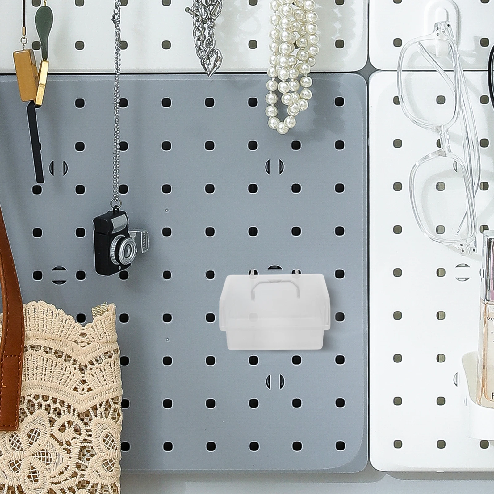 

6pcs Storage Independent Four Sides Pegboard Accessory Kit Abs Garage Accessories Pegboard Bins Thickened Durable