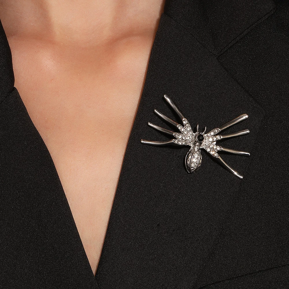Rhinestone Butterfly Spider Brooches Jewelry for Women Bird Elephant Bear Animal Collar Pins Suit Accessories Christmas Gifts image 2