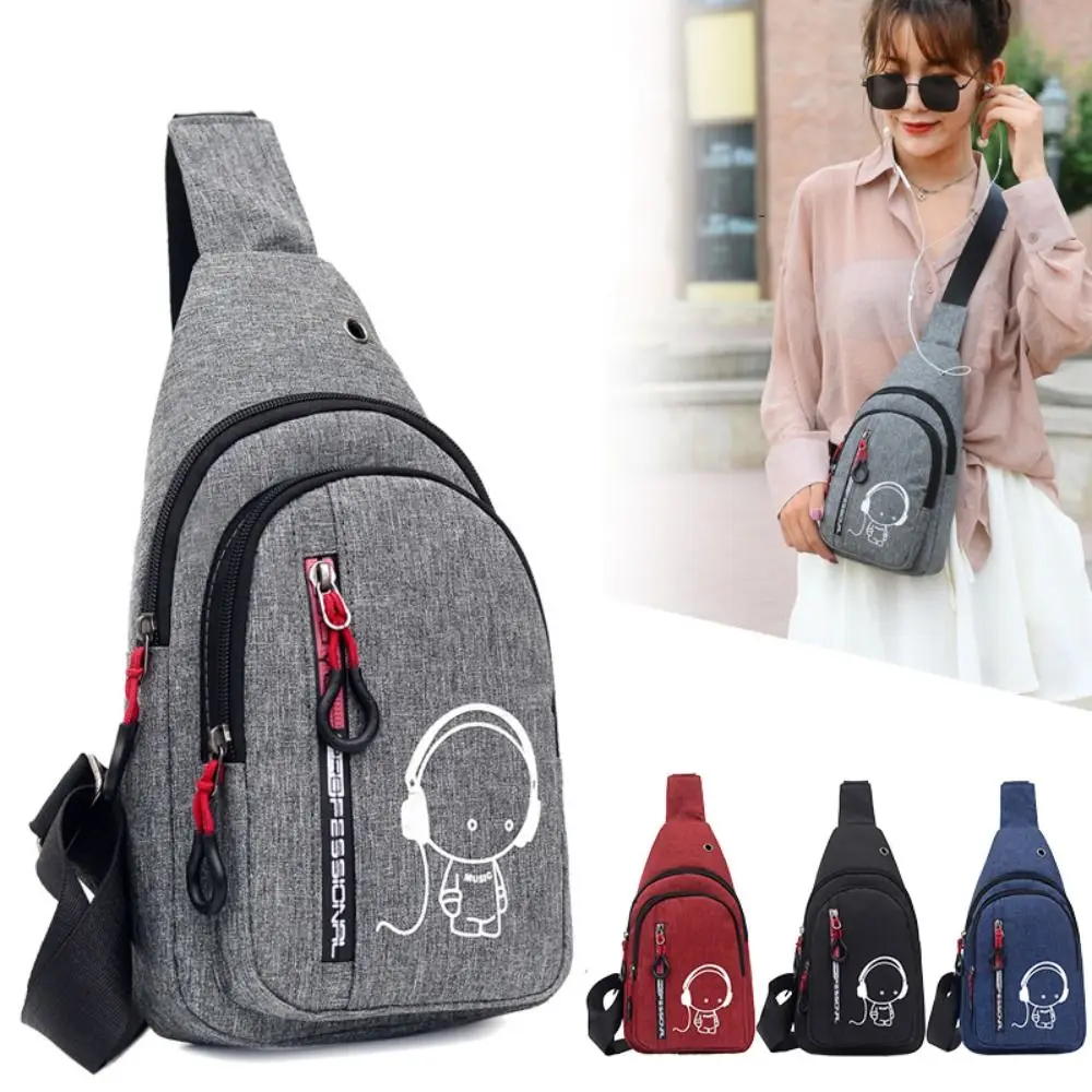 Nylon Men Crossbody Bag Casual Large Capacity Wear Resistant Luminous Chest Bag Fanny Pack Multi-pocket Trendy Shoulder Bag