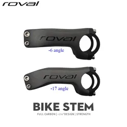 Full Carbon + Aluminum Cap Road Mountain Bike Stems Angle -6 Degree / -17 Degree Carbon Stem  handlebar 31.8x70-130MM Matte