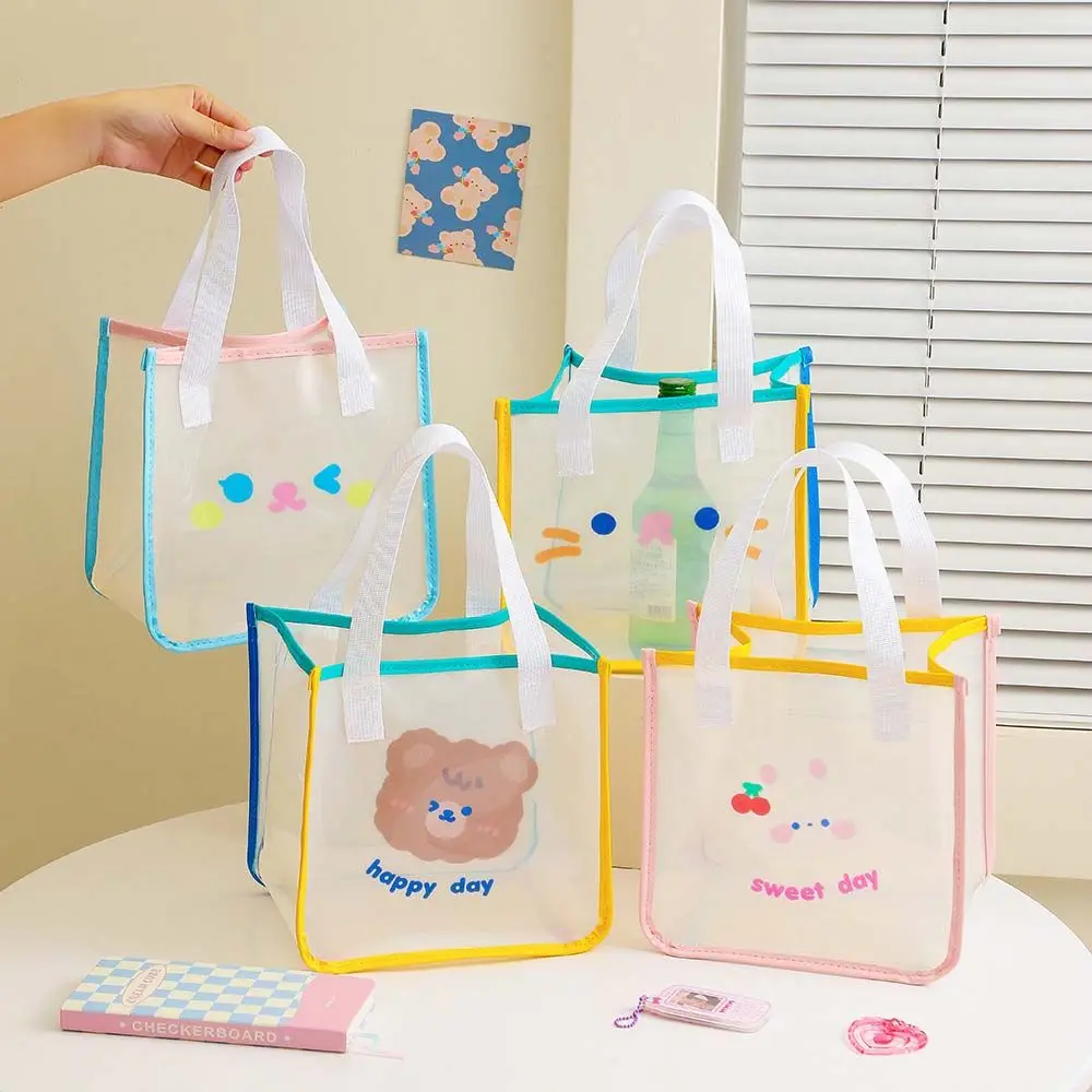 

Transparent Waterproof Cartoon Jelly bag PVC Summer Beach Bag Women Shoulder Bags Handbags Clear Bag