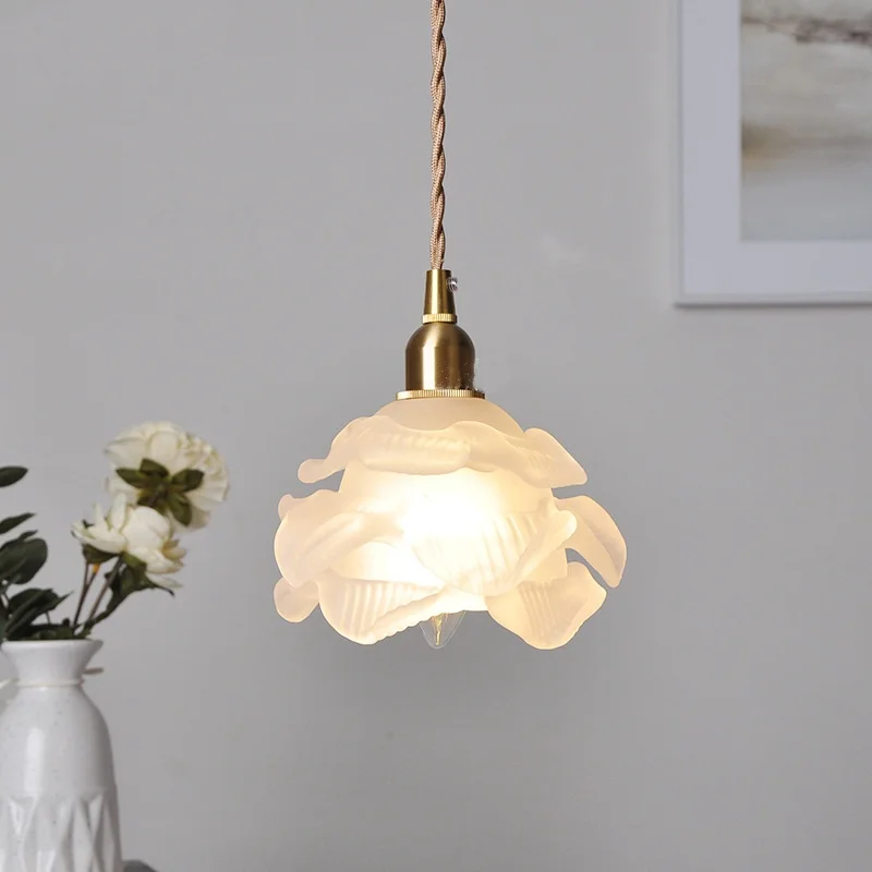 IWHD Knopschakelaar LED Hanglamp Armatuur Keuken Restaurant Woonkamer Verstelbare Scandinavische Moderne Wit Roze Glazen Hanglamp