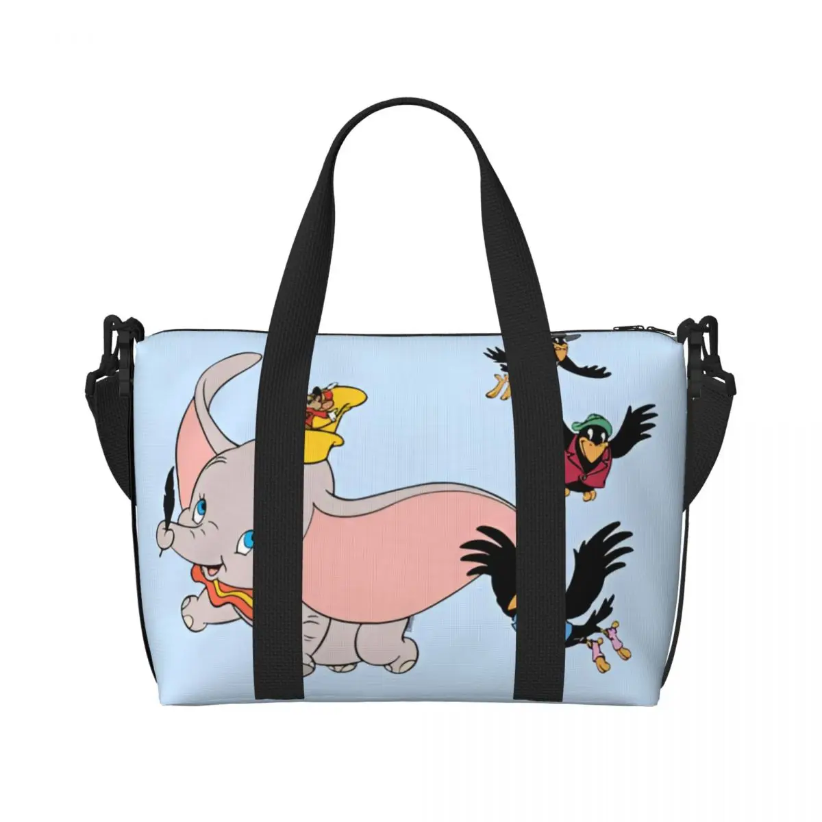 

Custom Large Dumbo Cartoon Tote Bag for Women Cute Elephant Shoulder Shopper Beach Gym Travel Bag